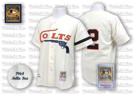 Discount and high quality Houston Colts 2 Nellie Fox Cream Throwback MLB Jersey